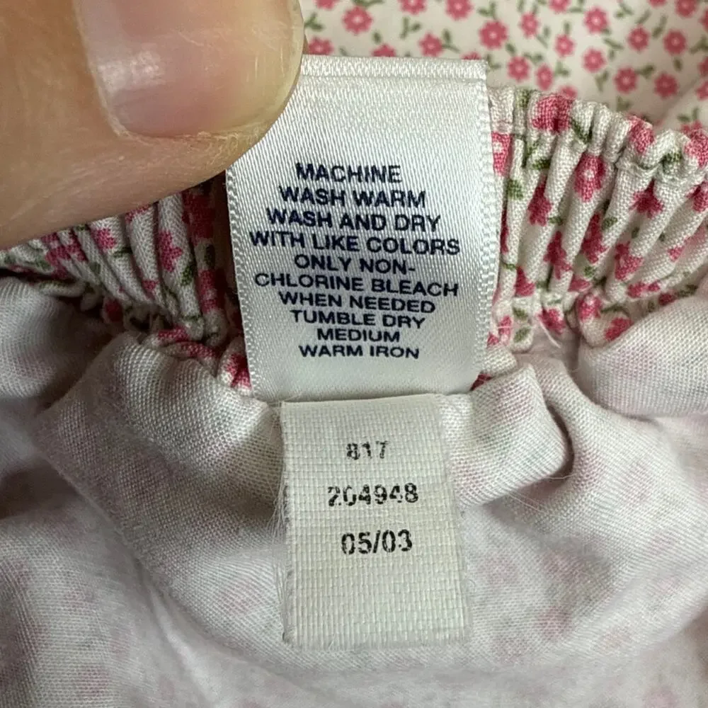 Baby Gap Vintage '03 Heavy Weight Cotton Floral Pleated Skirt & Bloomers 12-18 M